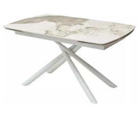 Стол RIVOLI 140 GLOSS LUXURY PANDORA SOLID CERAMIC / WHITE