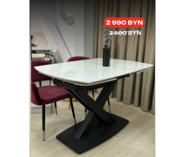 Обеденный стол раздвижной телескопический вращающийся 120см+60см раскладка